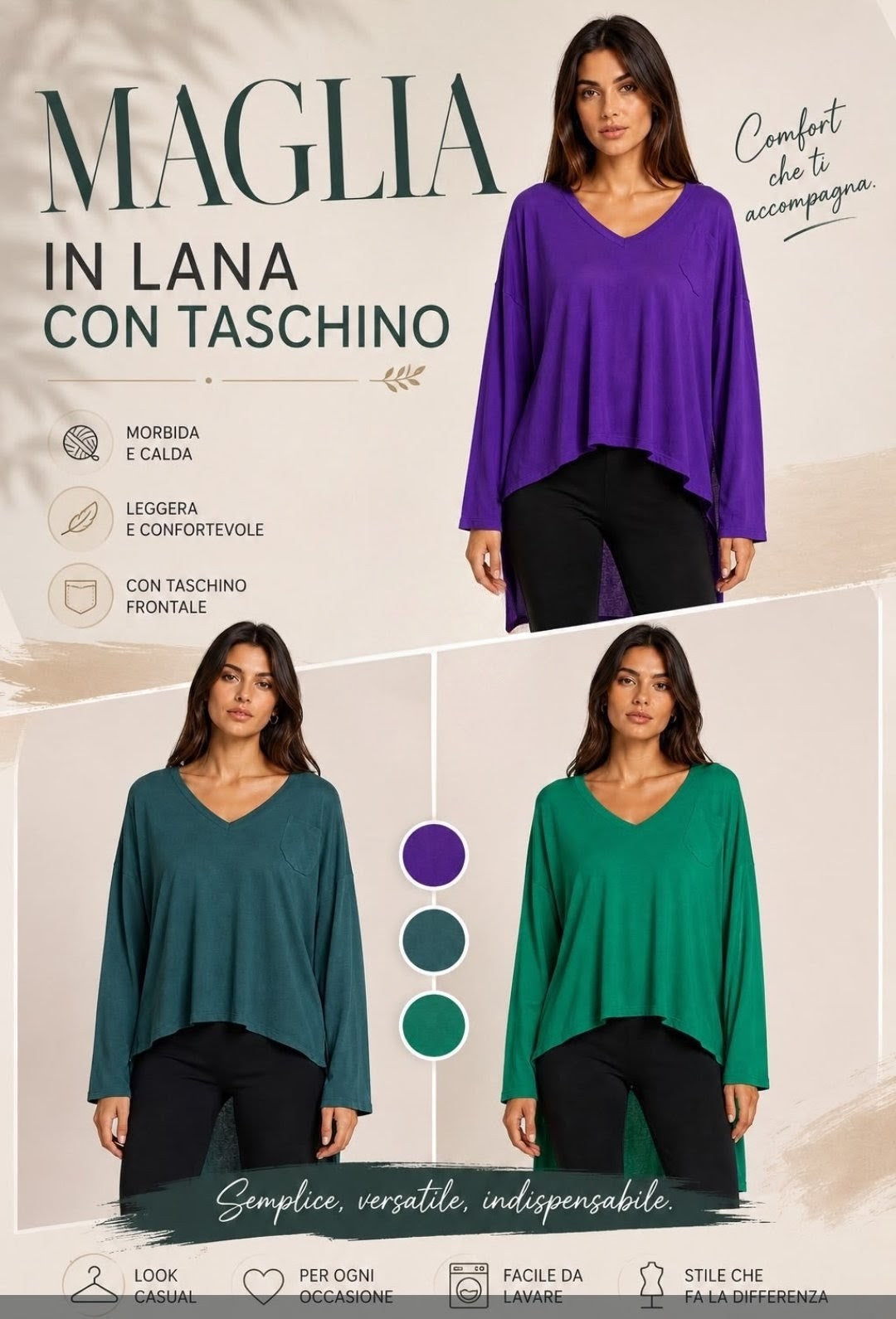 Maglia in lana rasata
